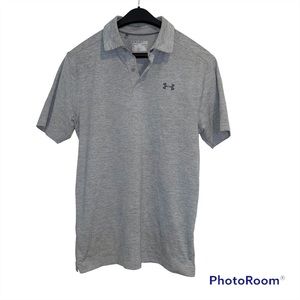 Under armour gray heat gear golf shirt